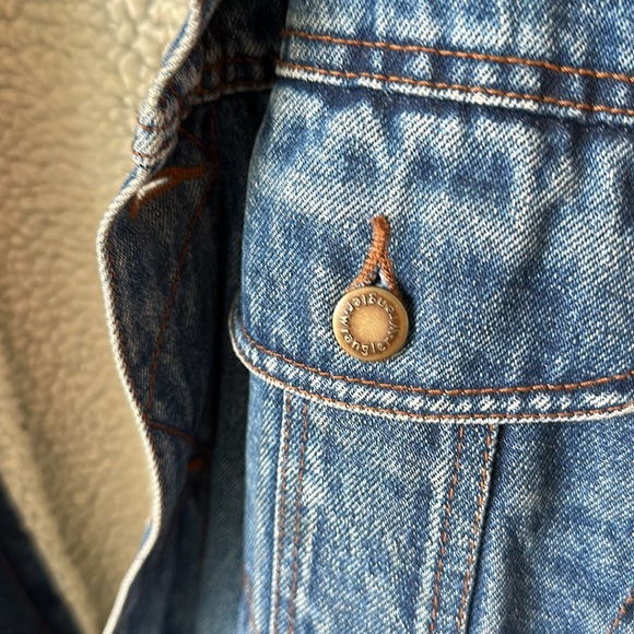 Wrangler Vintage men’s trucker Sherpa lined jacket with corduroy collar sz XXL - Picture 4 of 14